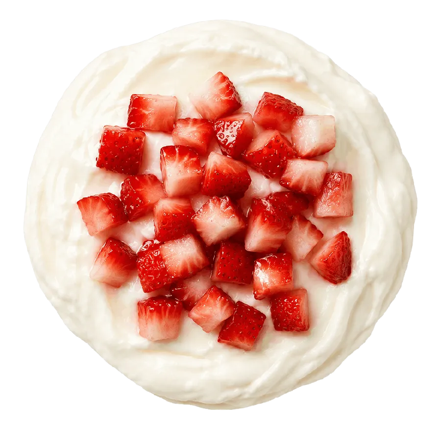 Topping de fresas con crema