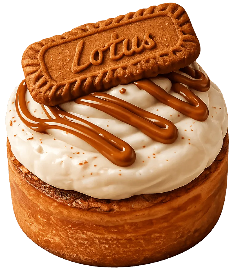 Cinnamon roll con crema Lotus Biscoff