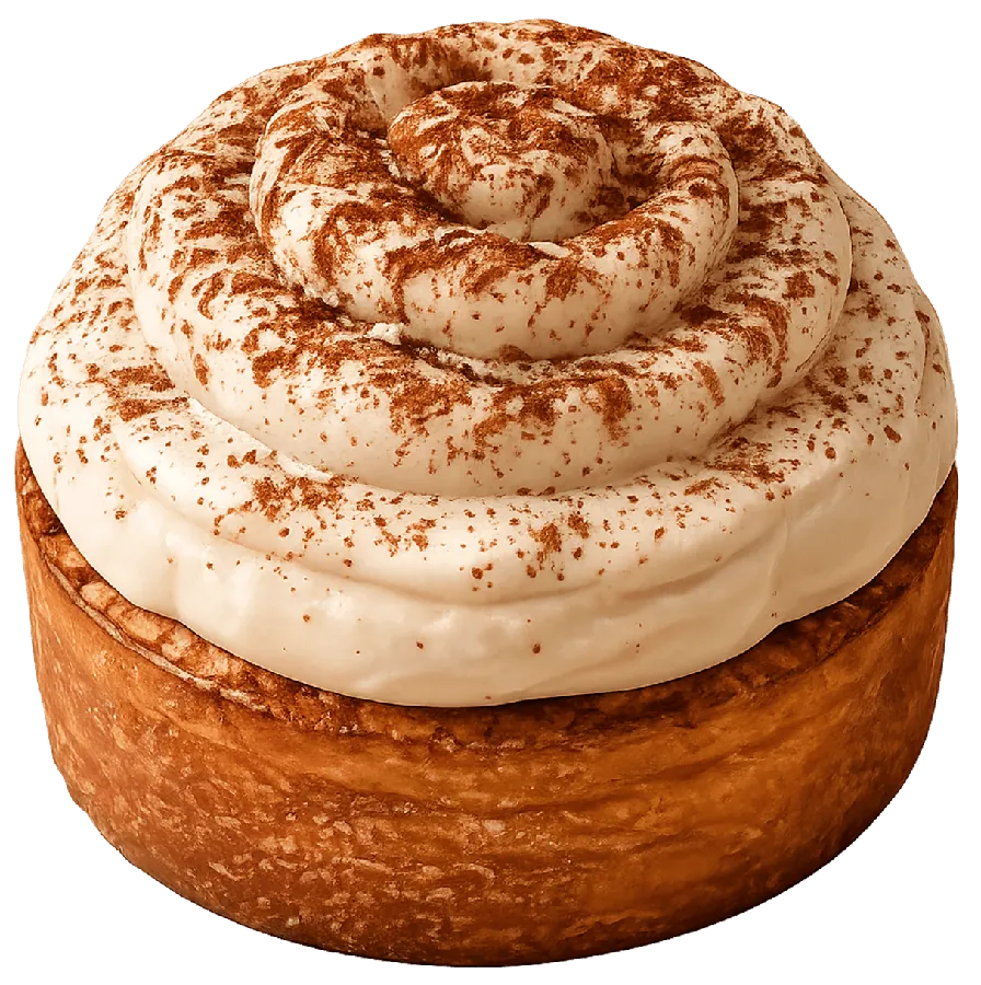 Cinnamon roll clásico con canela y glaseado