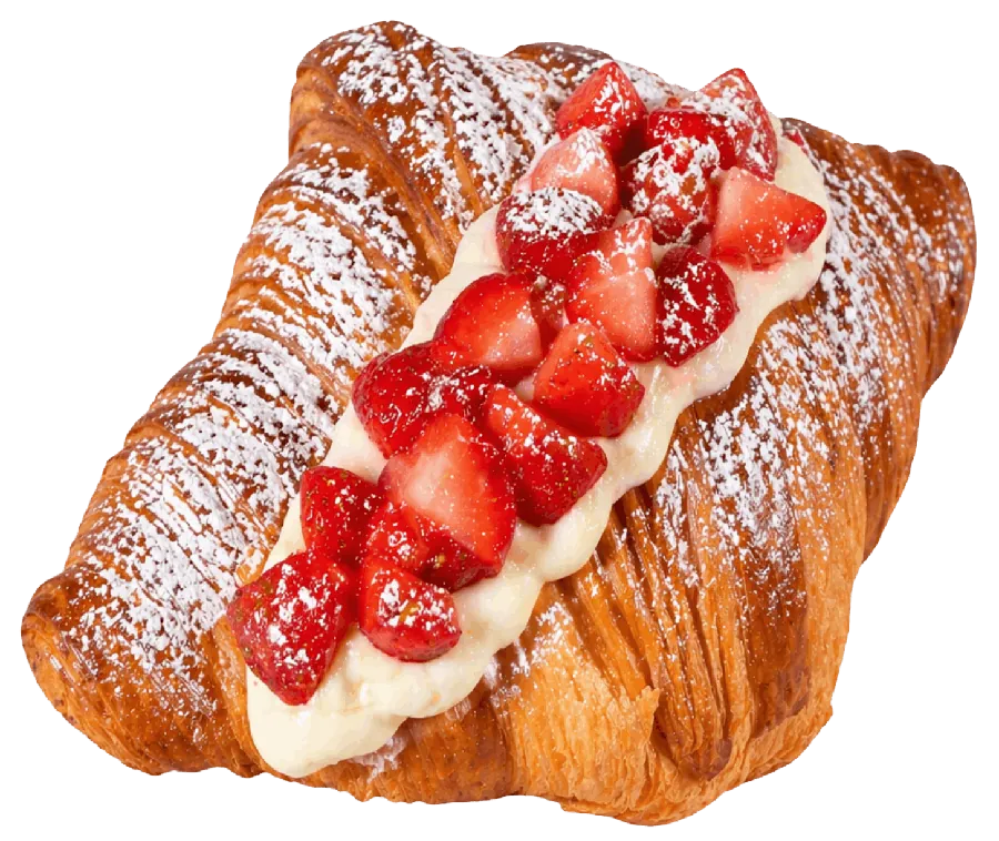 Croissant Crostachón con crema y fresas
